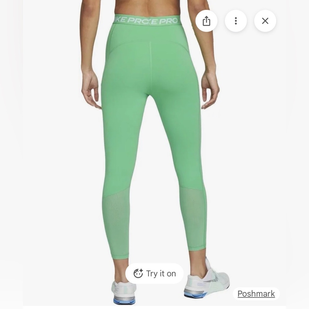 Nike Pro Green Leggings w/ Mesh Calf